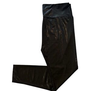 Shirley & Stone black faux snakeskin leggings size 3x NWOT